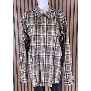Patagonia Men's M‎ Brown Button-Up Shirt Cotton Plaid Outdoor Casual Workwear